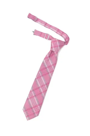 Pink Madison Plaid Kids Necktie