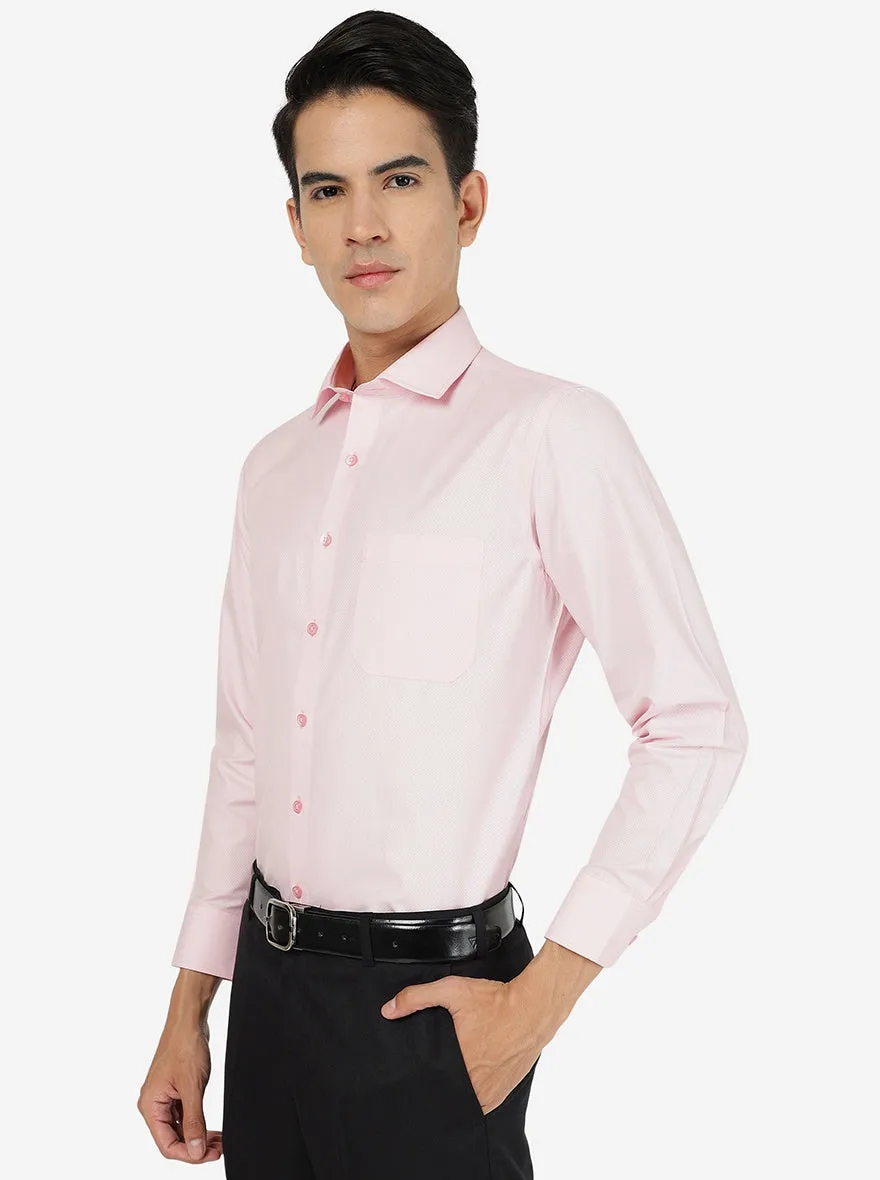 Pink Solid Slim Fit Formal Shirt | Greenfibre