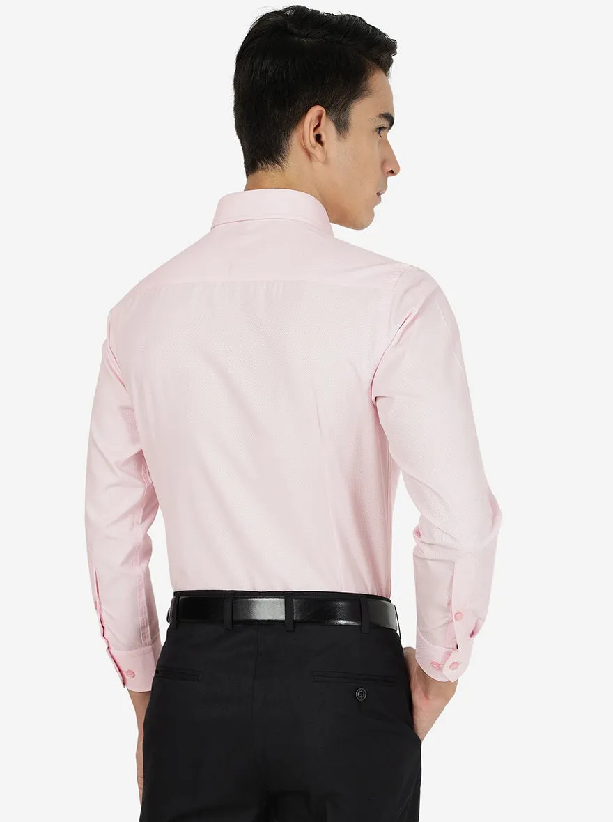 Pink Solid Slim Fit Formal Shirt | Greenfibre