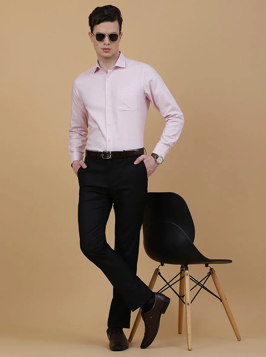 Pink Solid Slim Fit Formal Shirt | Metal