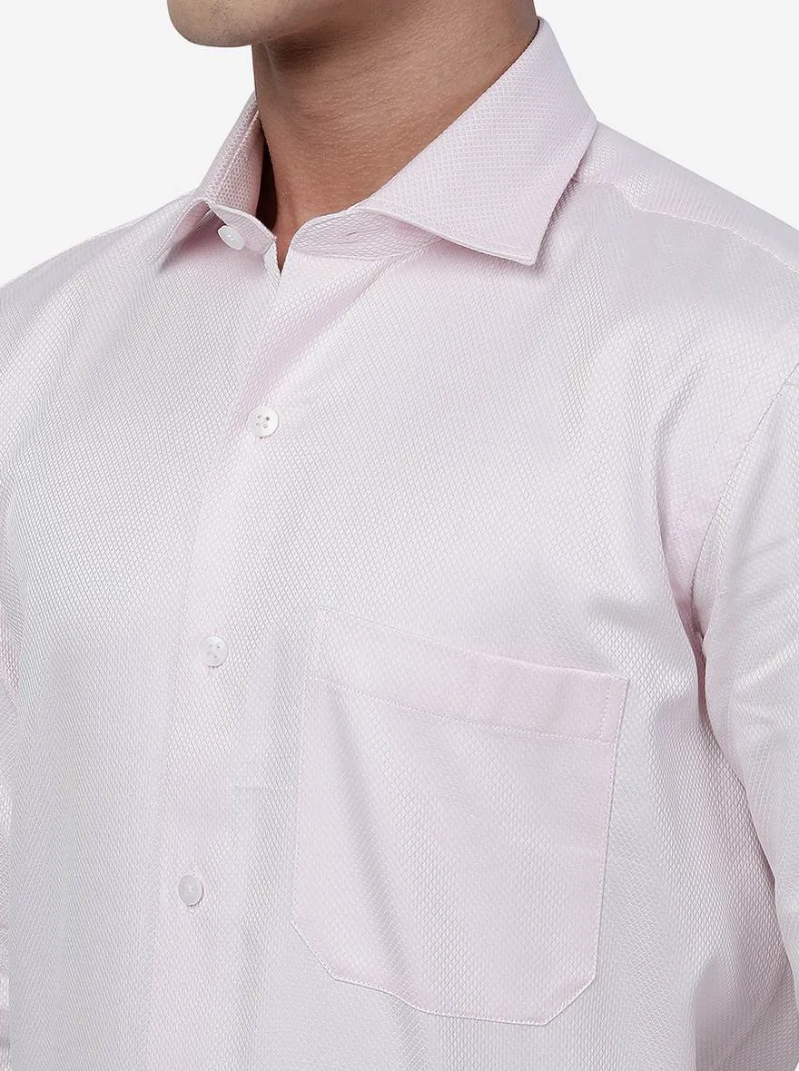 Pink Solid Slim Fit Formal Shirt | Metal