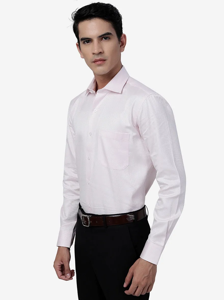 Pink Solid Slim Fit Formal Shirt | Metal