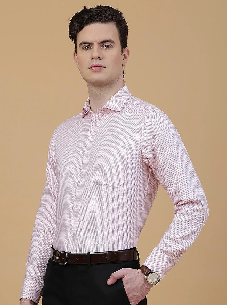 Pink Solid Slim Fit Formal Shirt | Metal