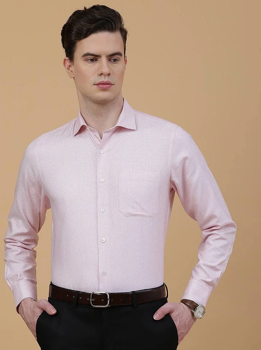 Pink Solid Slim Fit Formal Shirt | Metal