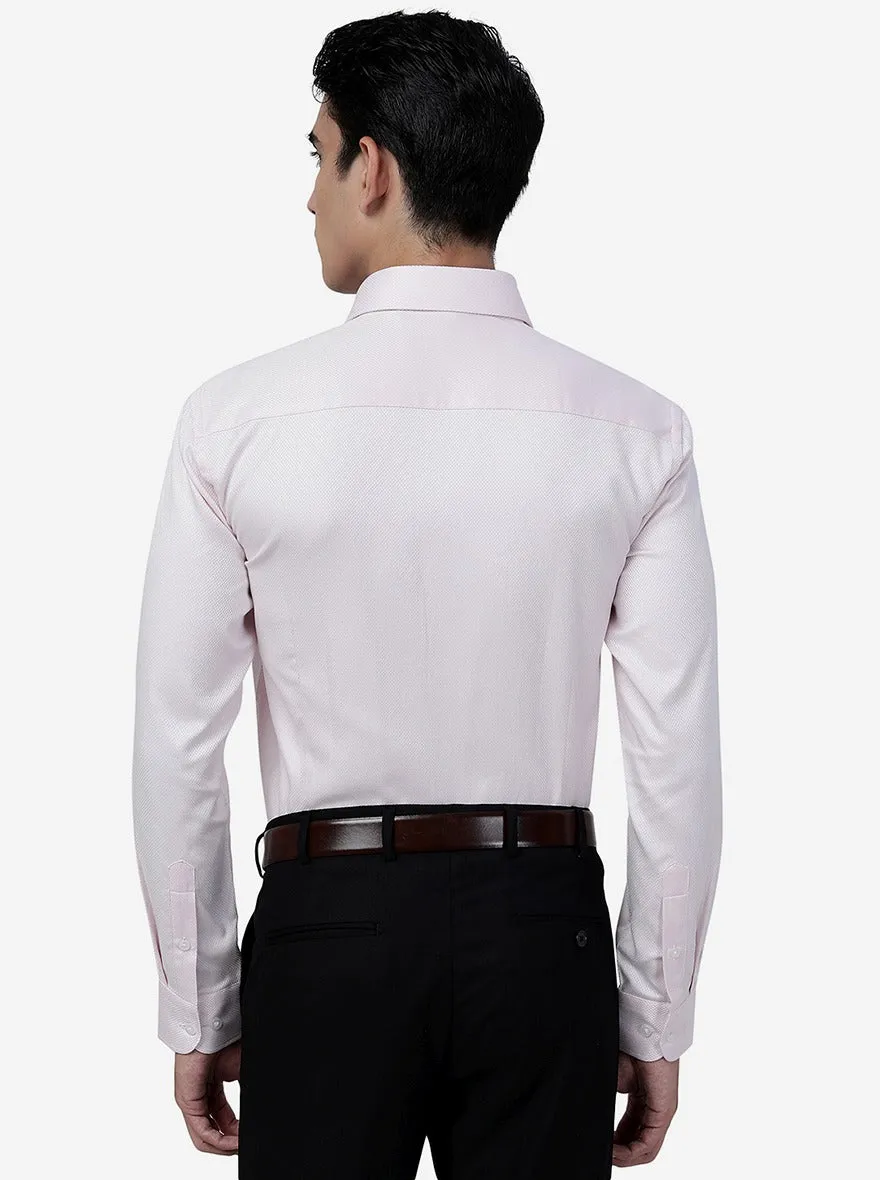 Pink Solid Slim Fit Formal Shirt | Metal