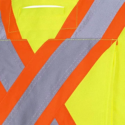 Pioneer Heavy-Duty Hi Vis Surveyor Safety Vest, 12 Pockets, Radio Strap