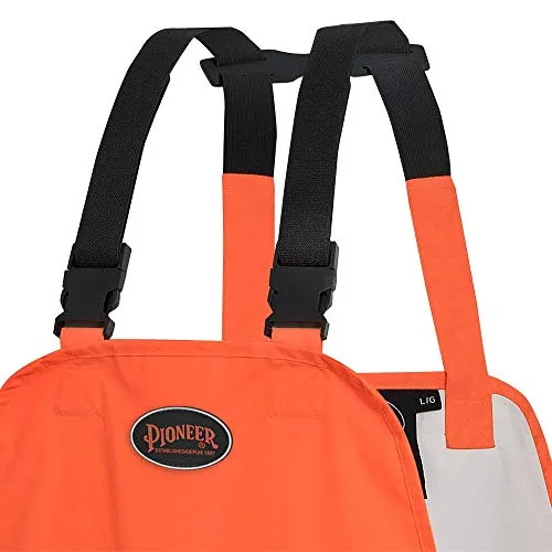 Pioneer V1082350 Loose Fit Waterproof Work Bib Pants, Tear-Resistant Fully Adjustable, Men, Hi-Vis Orange
