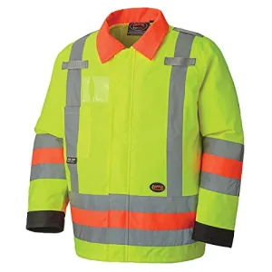 Pioneer V1190360 Hi-Viz Waterproof Traffic Jacket, Transports Québec, Mesh-Lined