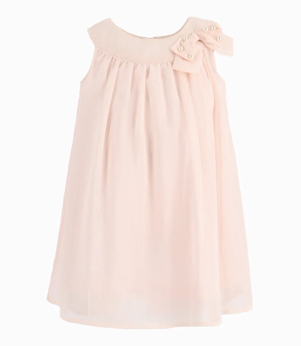 Polera Niña Con Lazo Y Perlas