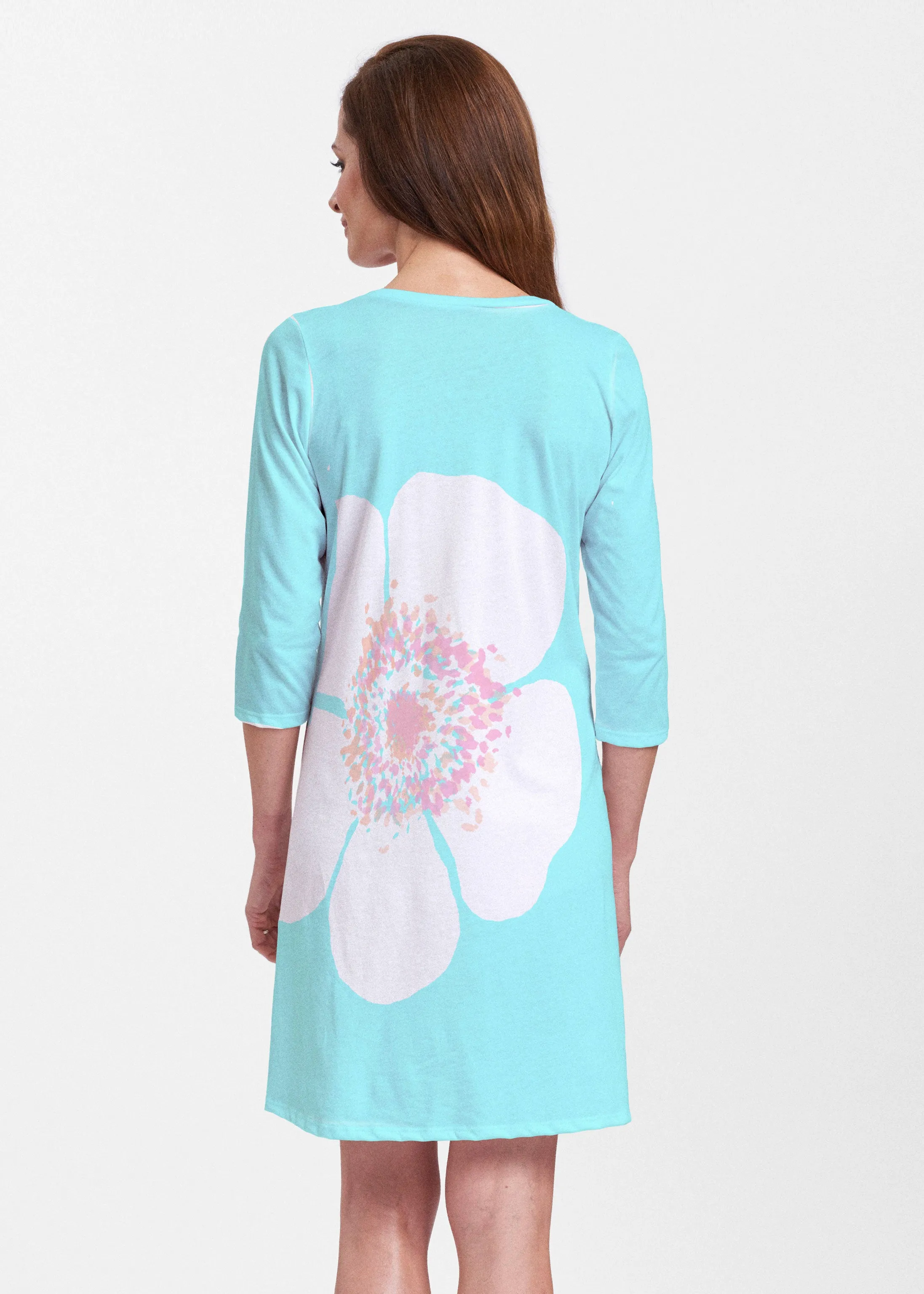 Poppy Seaglass Green (7107) ~ Classic V-neck Swing Dress