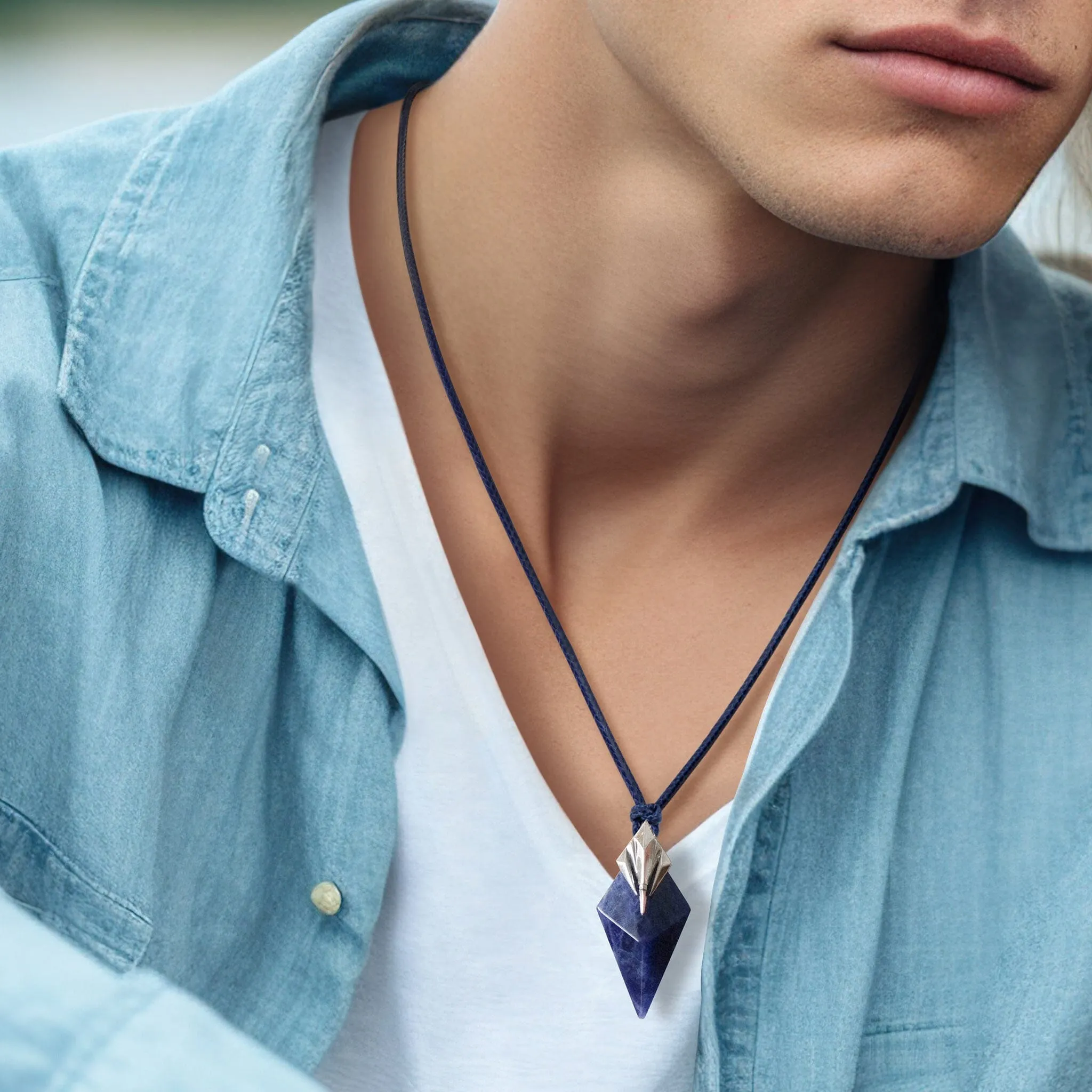 Poseidon Trident Sodalite Necklace