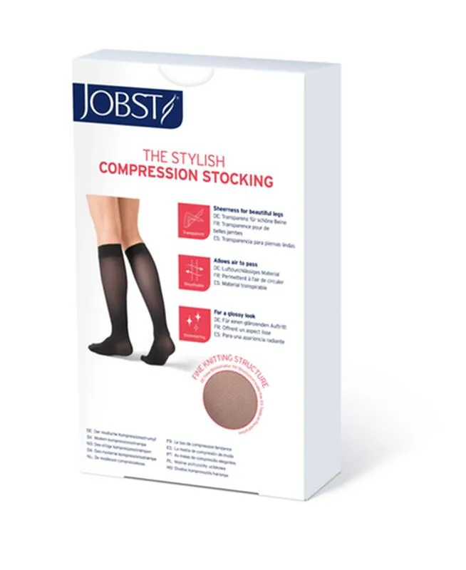 PR/1 JOBST ULTRASHEER WOMEN, KNEE HIGH, 20-30MMHG, XL, CLASSIC BLACK, CLOSED TOE