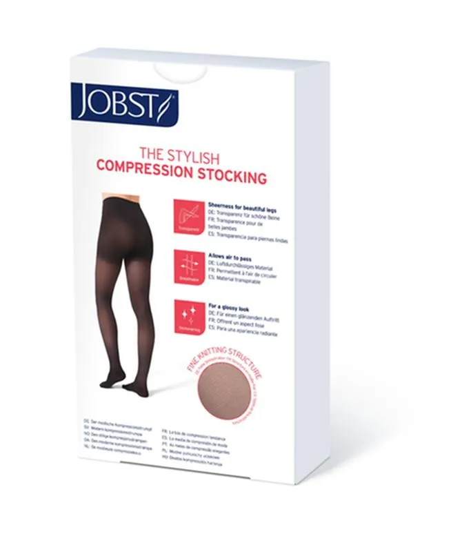 PR/1 JOBST ULTRASHEER WOMEN, THIGH HIGH W/SIL DOT BAND, 20-30MMHG, LG, HONEY, OPEN TOE