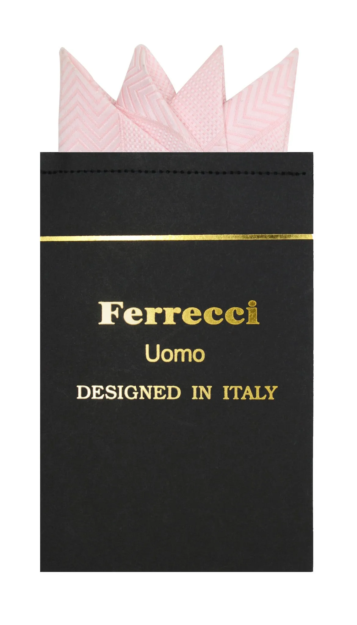 Pre-Folded Microfiber Pink Chevron Handkerchief Pocket Square