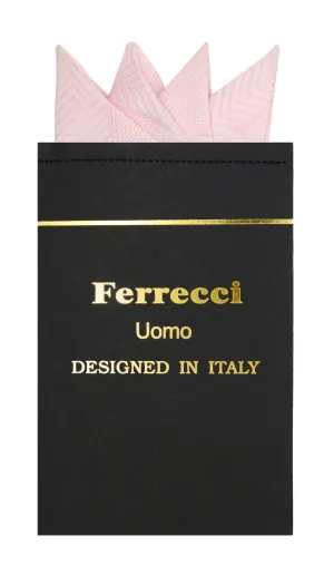 Pre-Folded Microfiber Pink Chevron Handkerchief Pocket Square