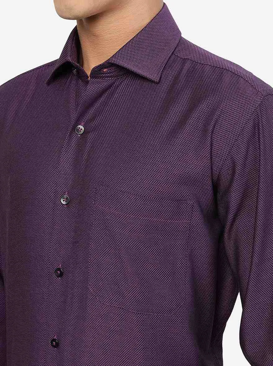 Purple Solid SLIM FIT Formal Shirt | Metal