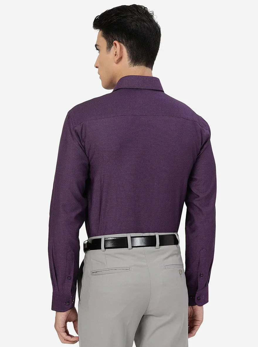 Purple Solid SLIM FIT Formal Shirt | Metal