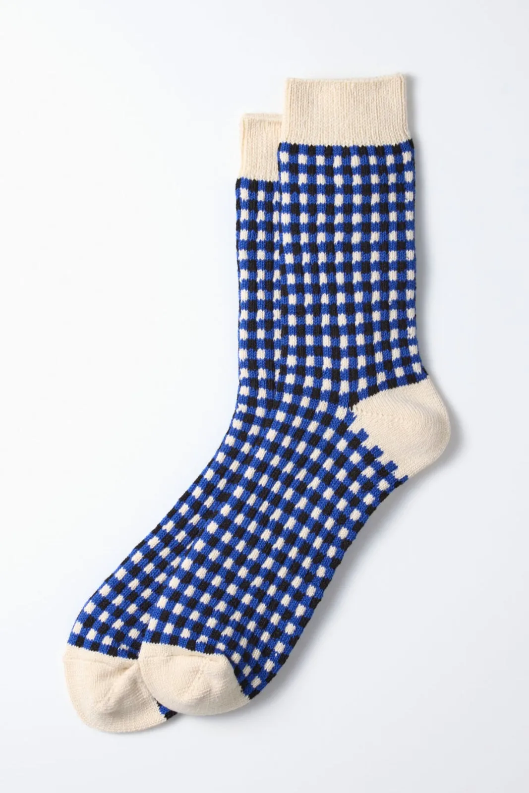 R1506 Gingham Check Sock Blue/Black