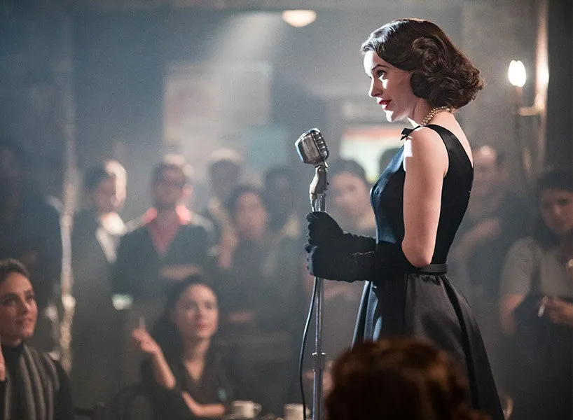 Rachel Brosnahan Black Dress in The Marvelous Mrs. Maisel Black Formal Evening Dress