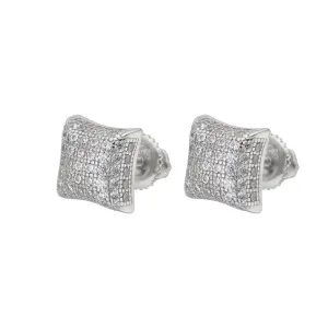 Radiant Cushion Shaped Earrings in Sterling Silver with Cubic Zirconia