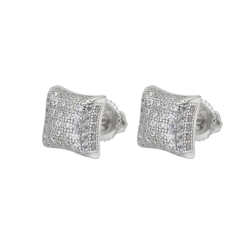 Radiant Cushion Shaped Earrings in Sterling Silver with Cubic Zirconia