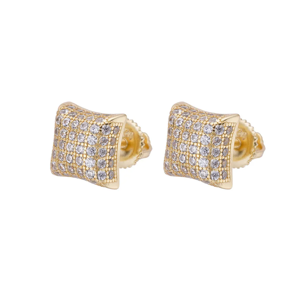 Radiant Cushion Shaped Earrings in Sterling Silver with Cubic Zirconia