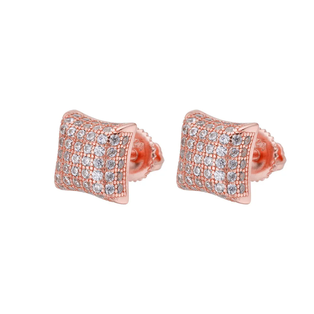 Radiant Cushion Shaped Earrings in Sterling Silver with Cubic Zirconia