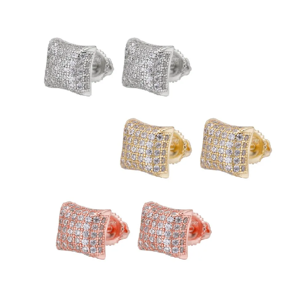 Radiant Cushion Shaped Earrings in Sterling Silver with Cubic Zirconia