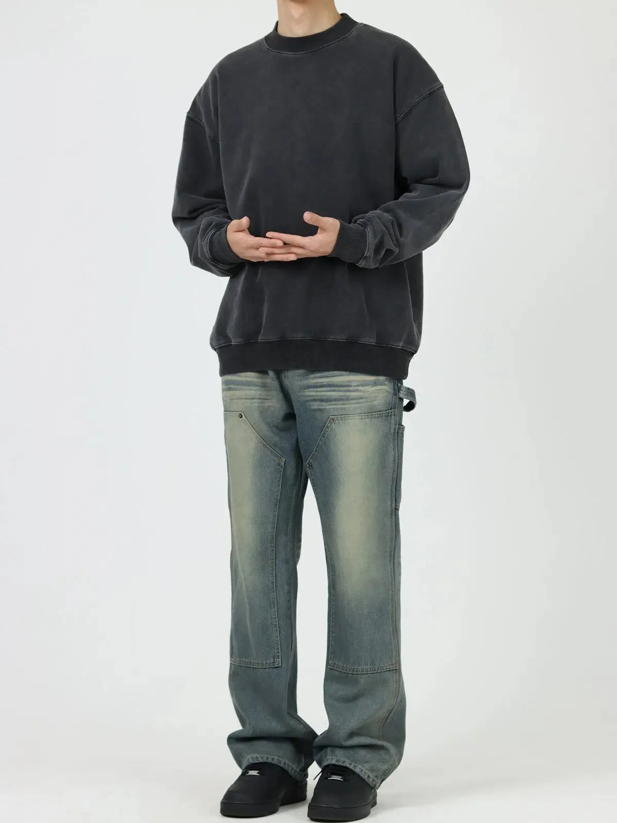 Retro Blue Bootcut Straight Casual Jeans