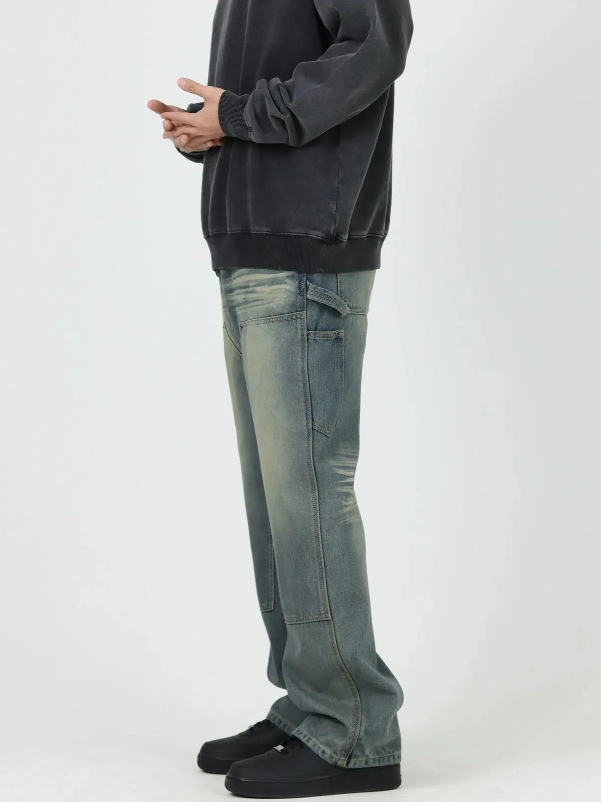 Retro Blue Bootcut Straight Casual Jeans