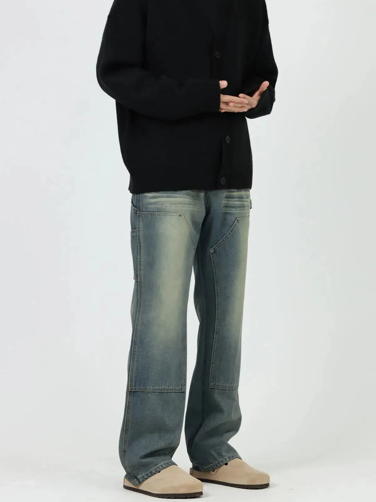 Retro Blue Bootcut Straight Casual Jeans