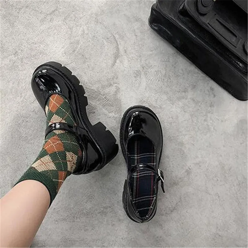 Retro Buckle Small Leather Shoes ER5802