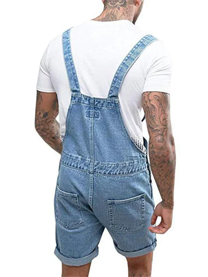 Retro Casual Bib Denim Jumpsuit