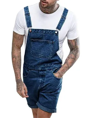 Retro Casual Bib Denim Jumpsuit