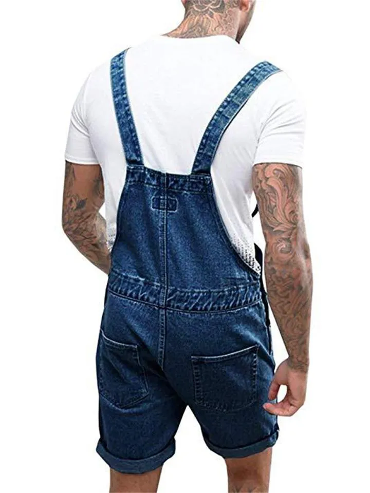 Retro Casual Bib Denim Jumpsuit