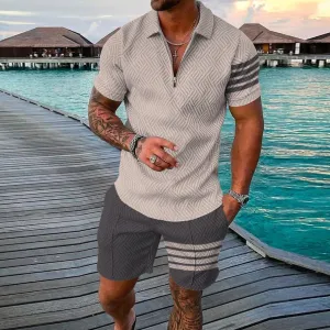 retro casual polo suit