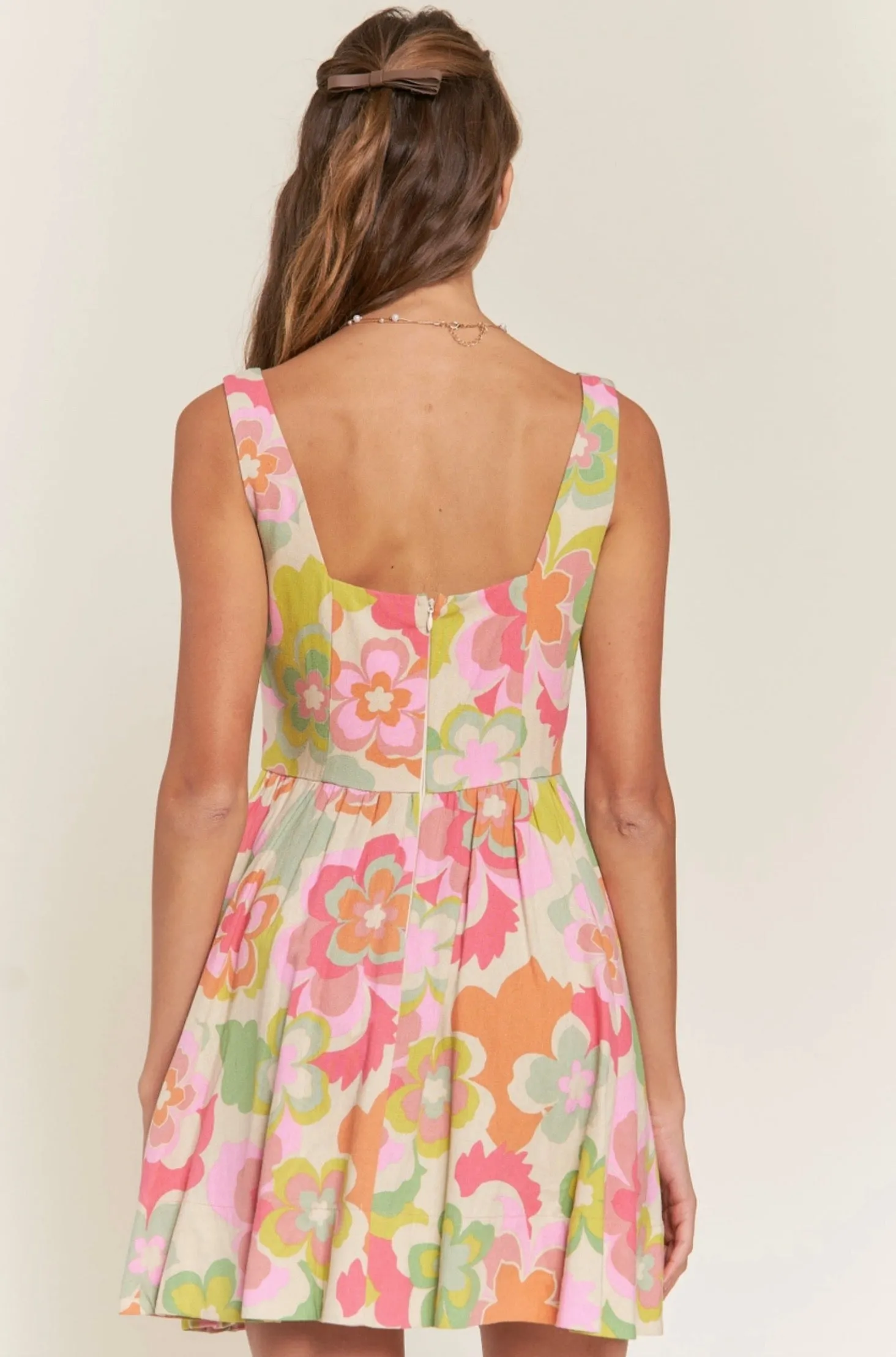 Retro Floral Corset Dress