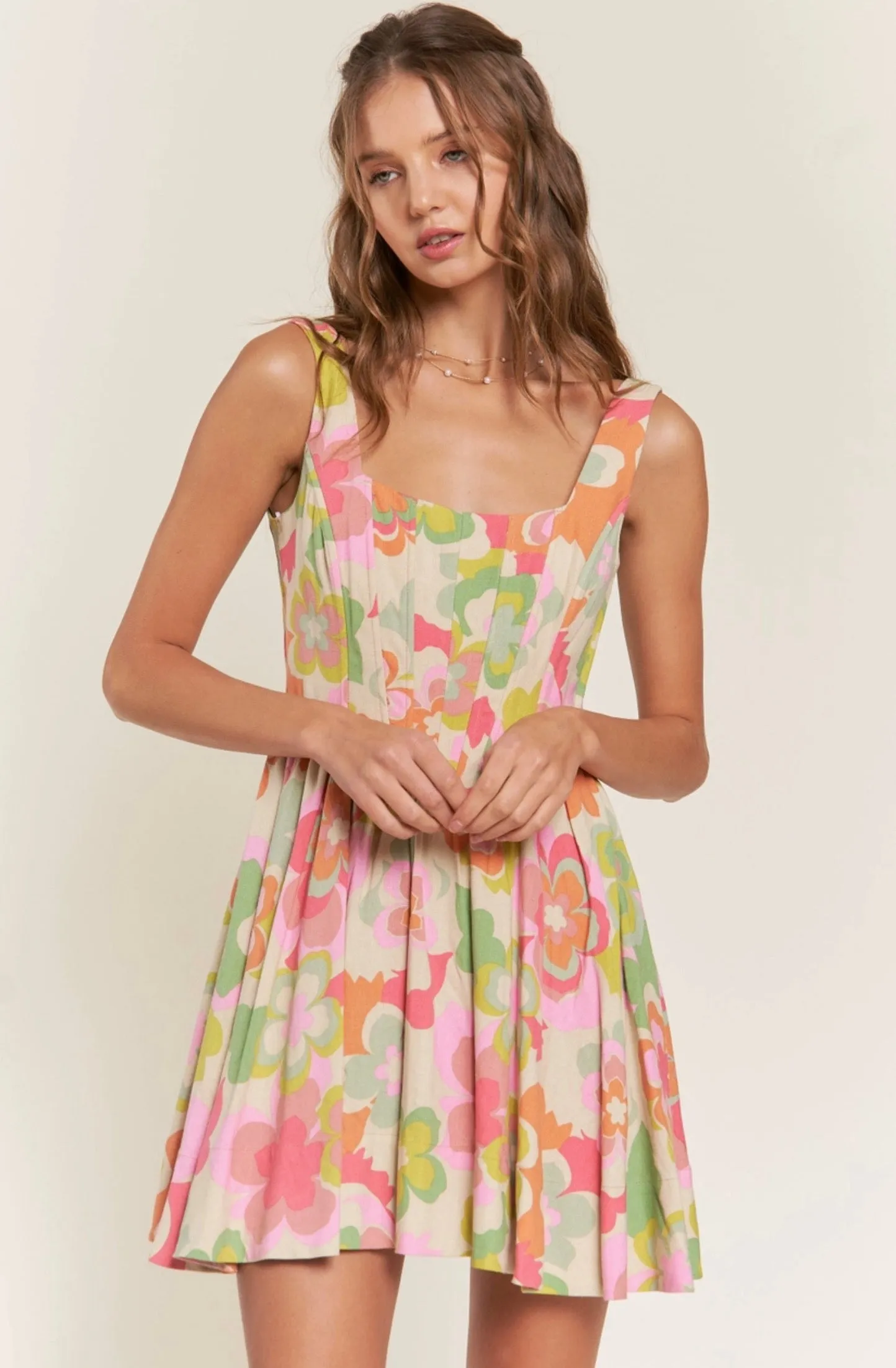 Retro Floral Corset Dress