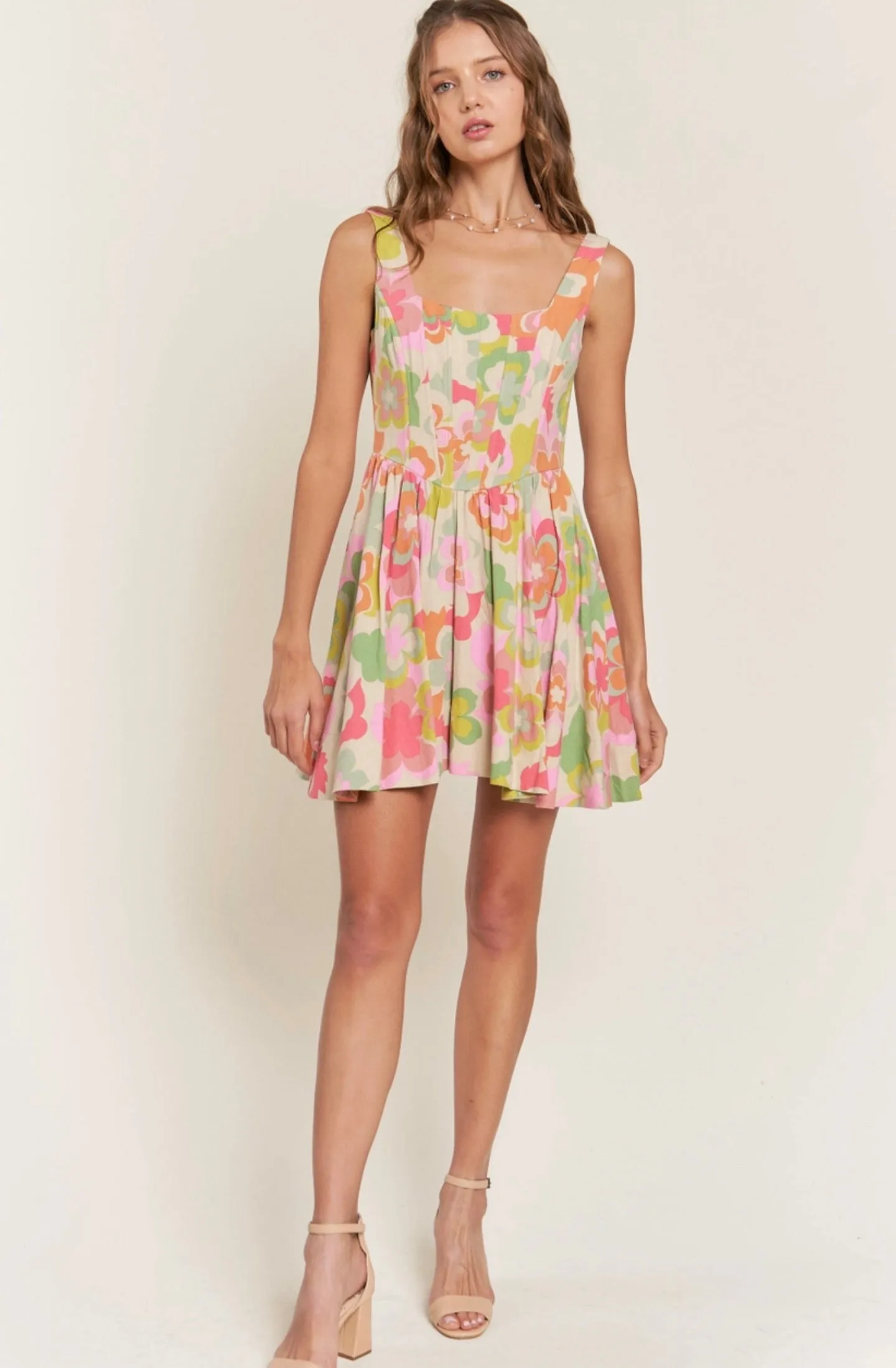 Retro Floral Corset Dress
