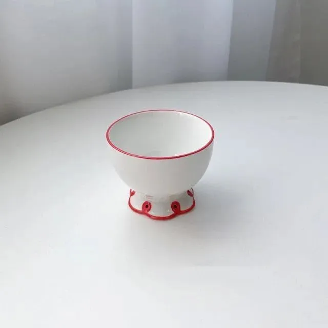 Retro Floral Swirl Ceramic Dinnerware