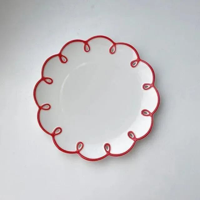 Retro Floral Swirl Ceramic Dinnerware
