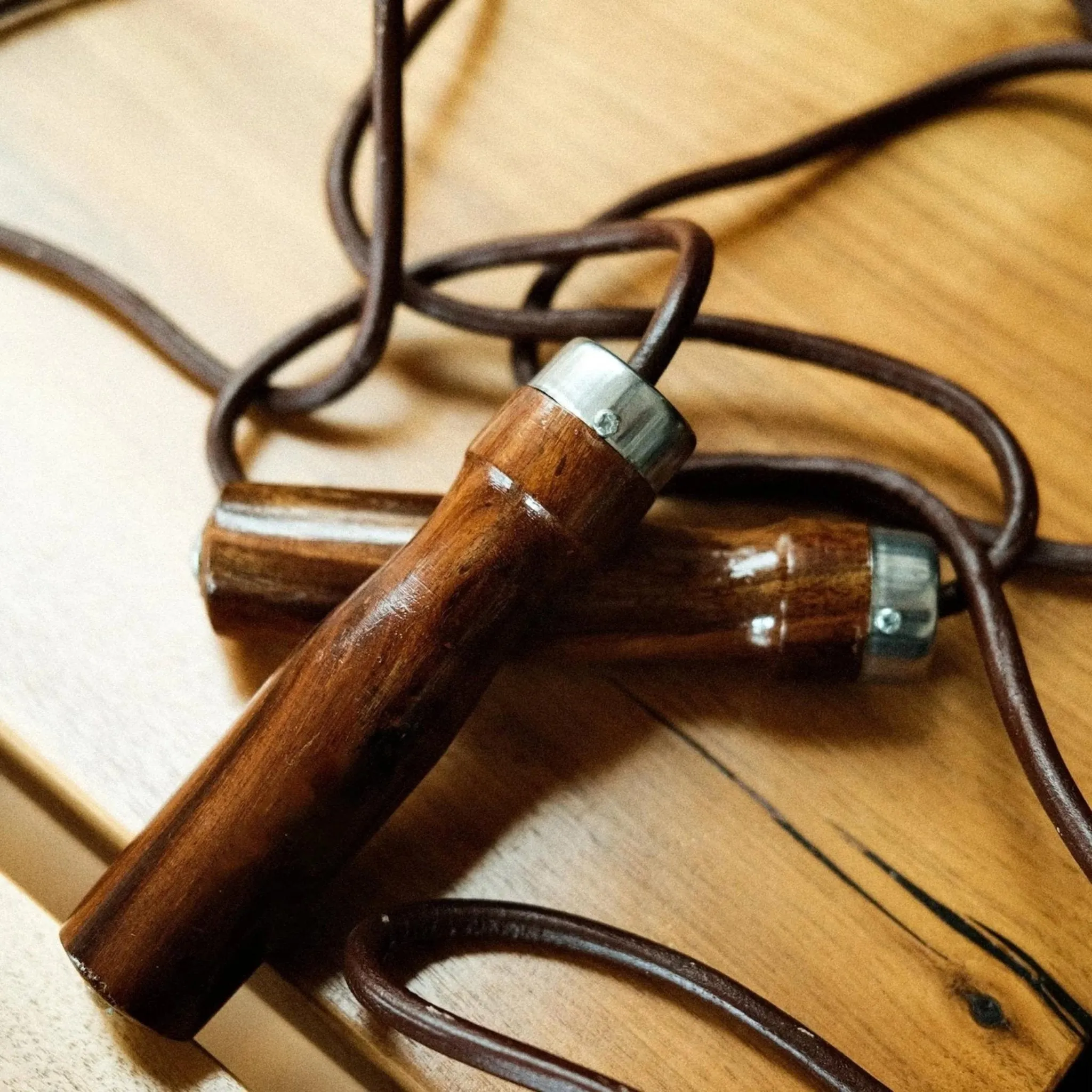 RETRO Heritage Brown Leather Jump Rope