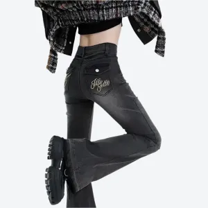 Retro High-Waist Flared Denim Jeans