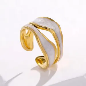 Retro Irregular Double Oil Drip Open Rings