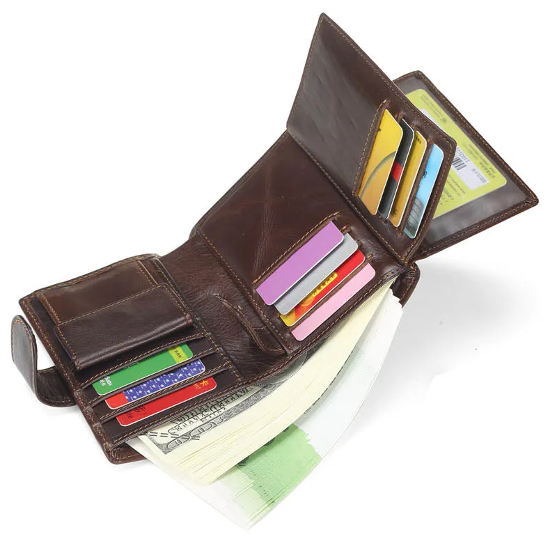 Retro Leather Money Coin Credit Card Men's Wallet