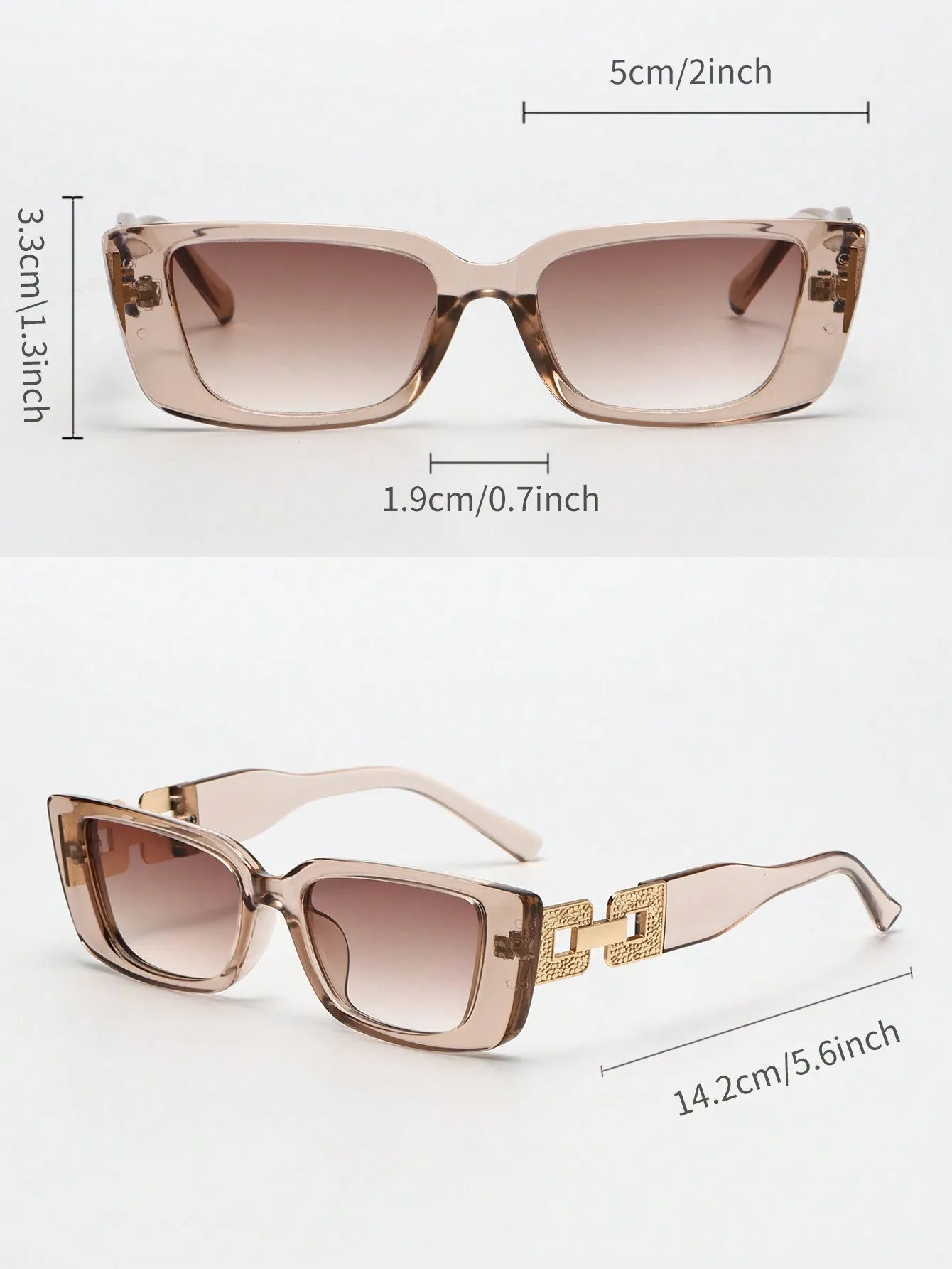 Retro Rectangle Frame Sunglasses