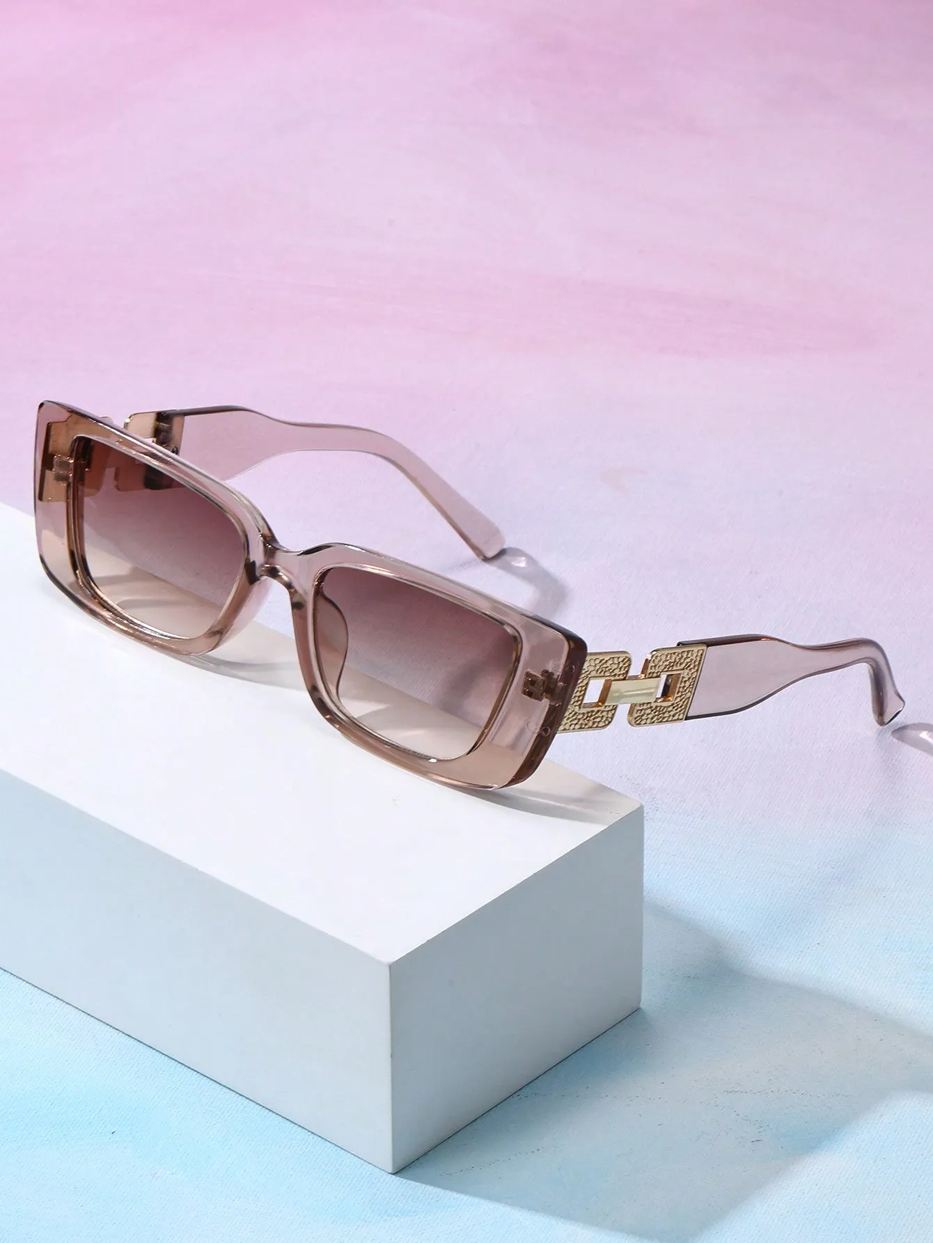 Retro Rectangle Frame Sunglasses