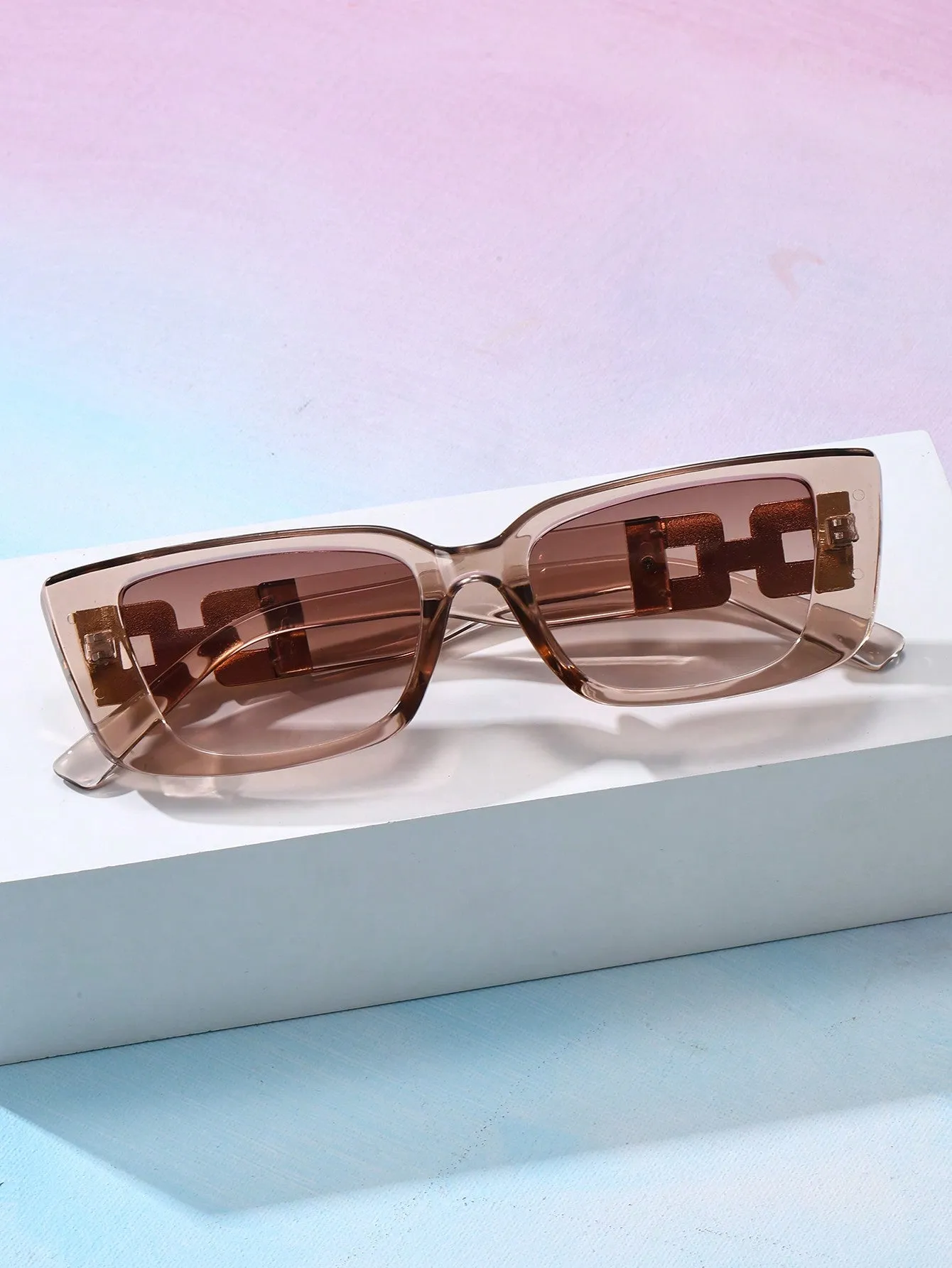 Retro Rectangle Frame Sunglasses