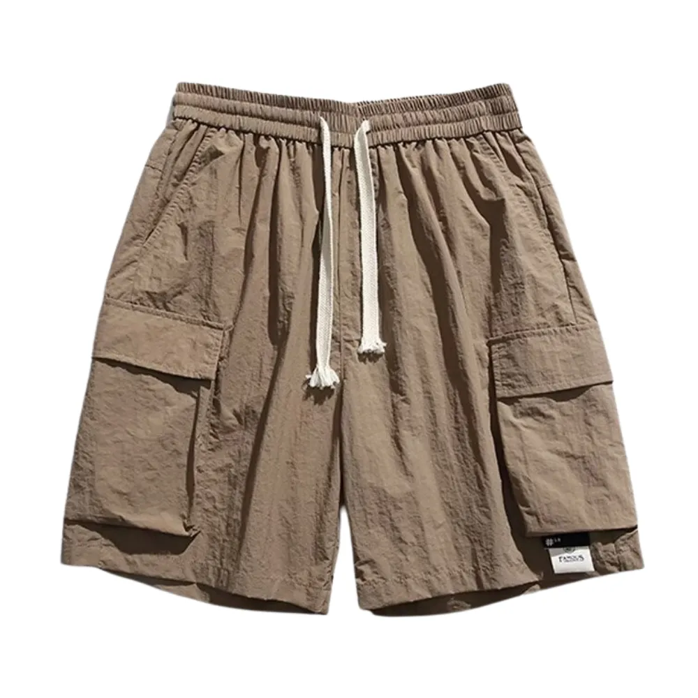 Retro Solid Color All-Match Cargo Shorts