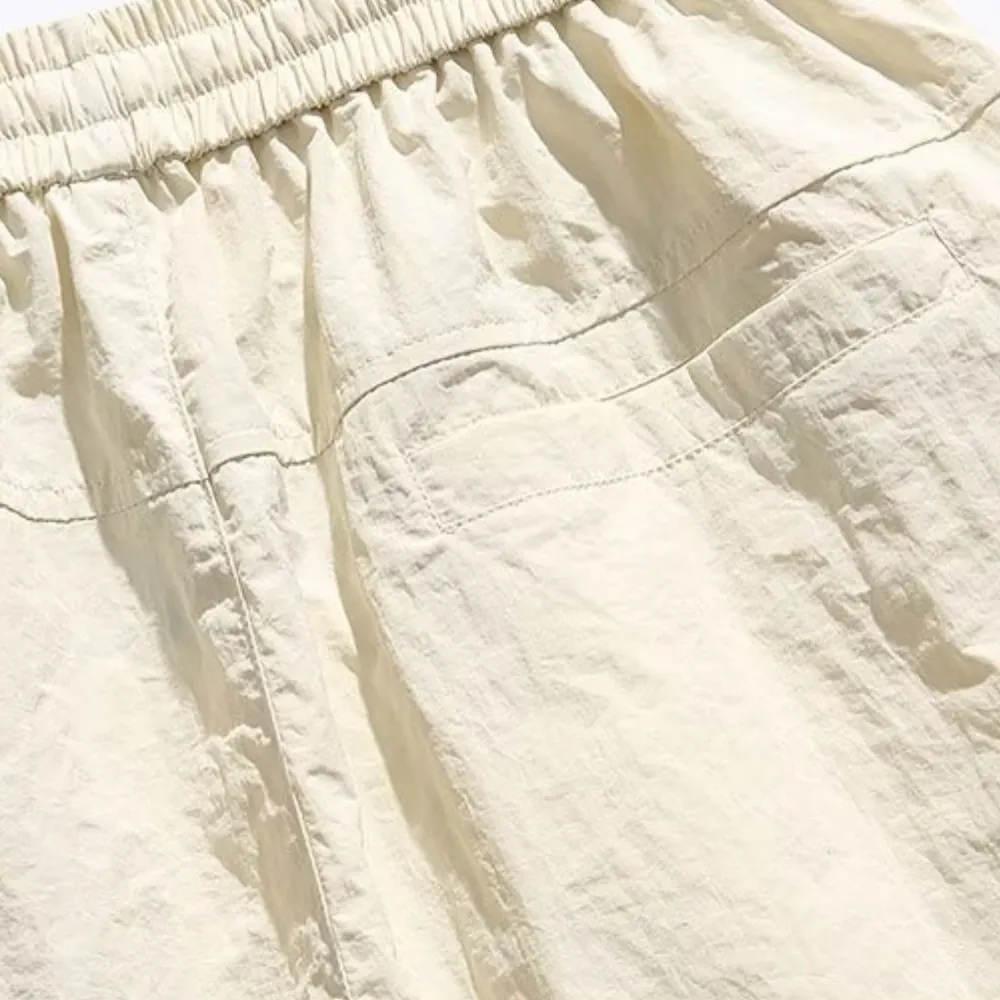 Retro Solid Color All-Match Cargo Shorts
